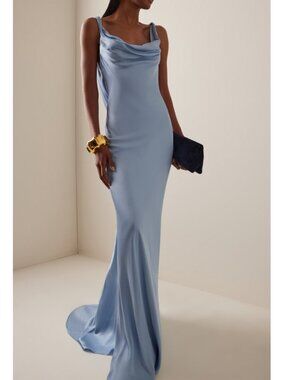 Arcina Ori Darcy Open-Back Satin Maxi Dress